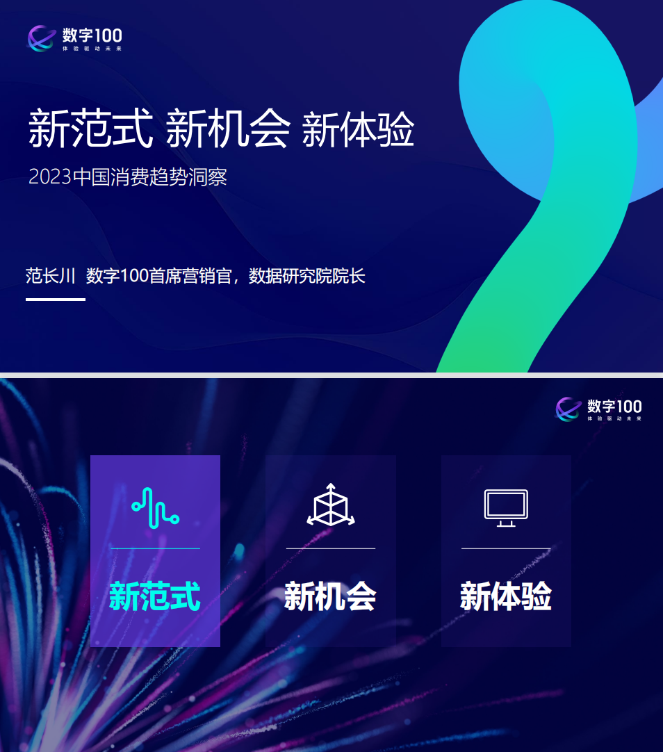 數(shù)字100新范式新機會新體驗2023中國消費趨勢洞察